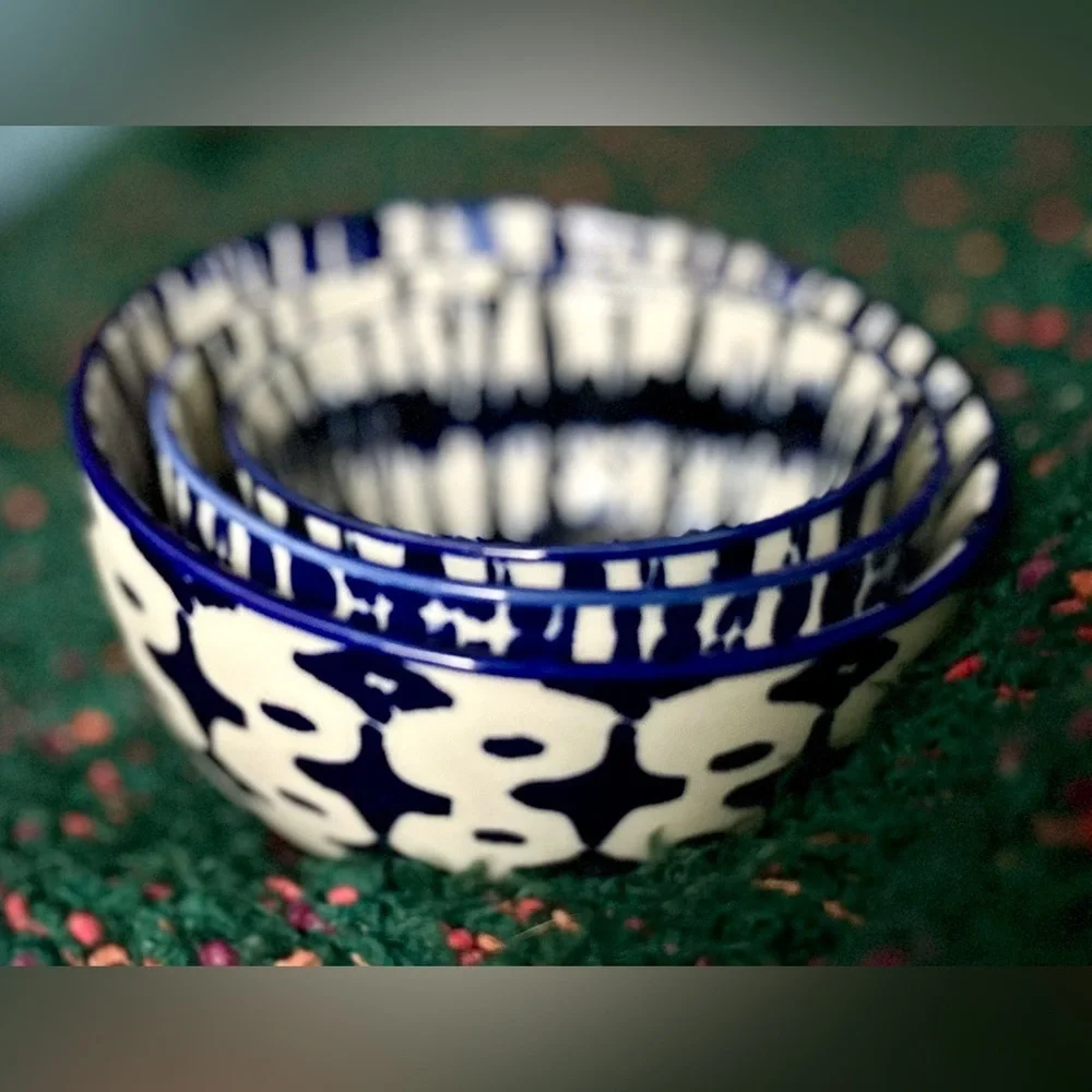 ‼️RARE‼️🎸West Elm🎸🔥NWOT🔥INDIGO TIE-DYE Nesting Bowl Set(3)